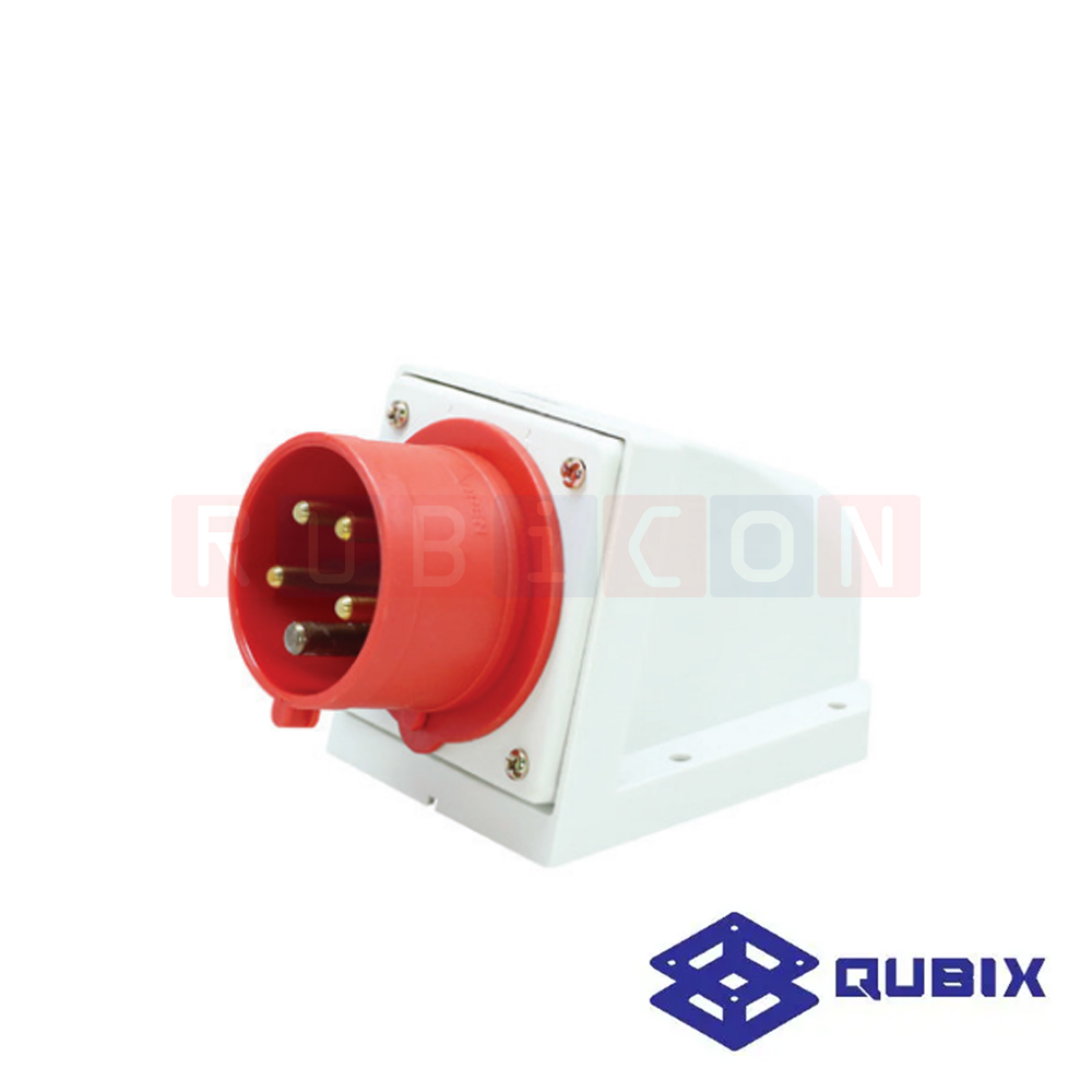 QUBIX AJ-P515 ปลั๊กพาวเวอร์ตัวผู้ลอย 5 ขา 3P+N+E 16A 220-415V 6H IP44