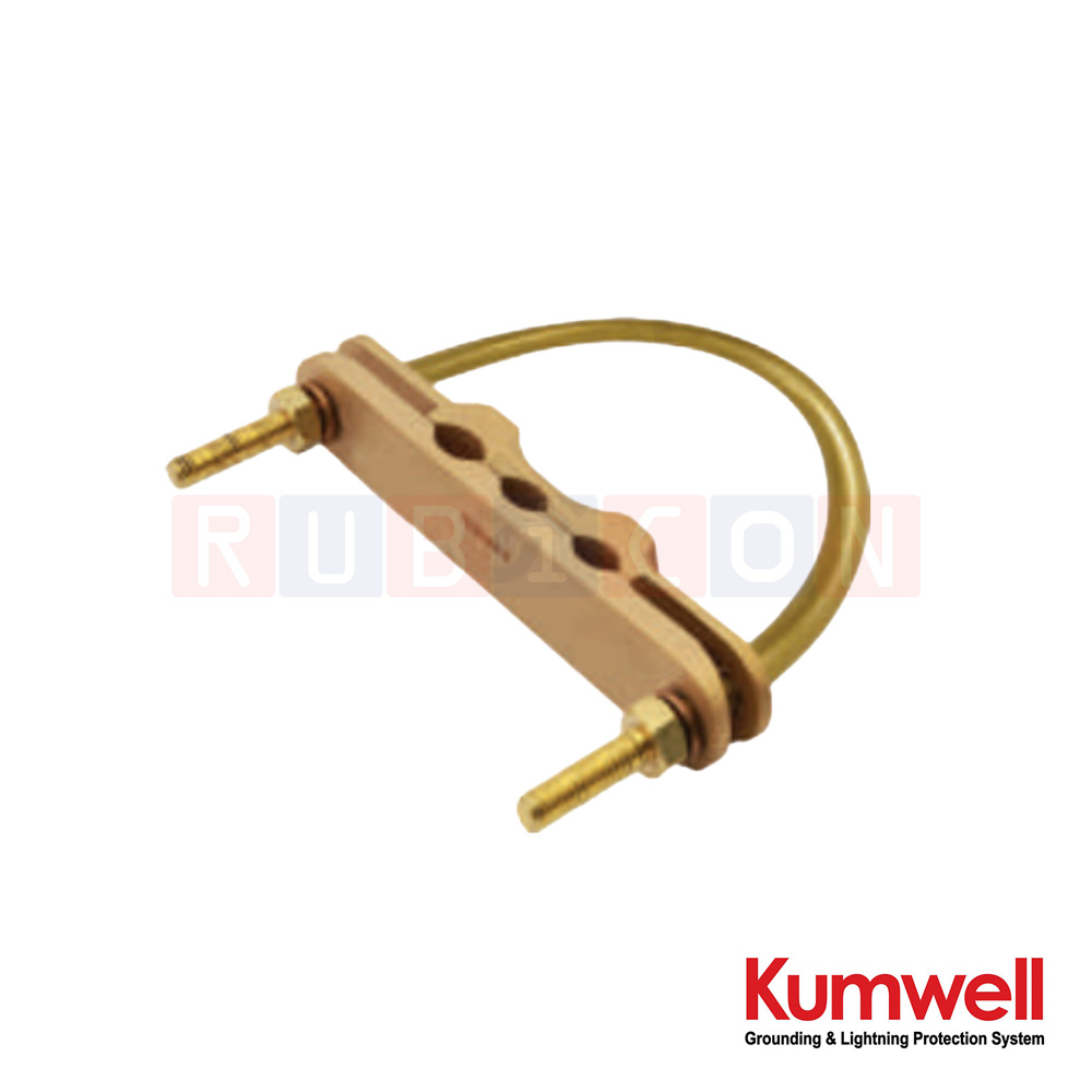 KUMWELL GXCTH 65-120 แคล้มป์จับร็อดหรือท่อ สำหรับสายเคเบิลสามเส้น (Rod or Pipe to Three Cable Clamp) Pipe Size = 2½", Cable Size 95-120 mm2 , (Figure 2)
