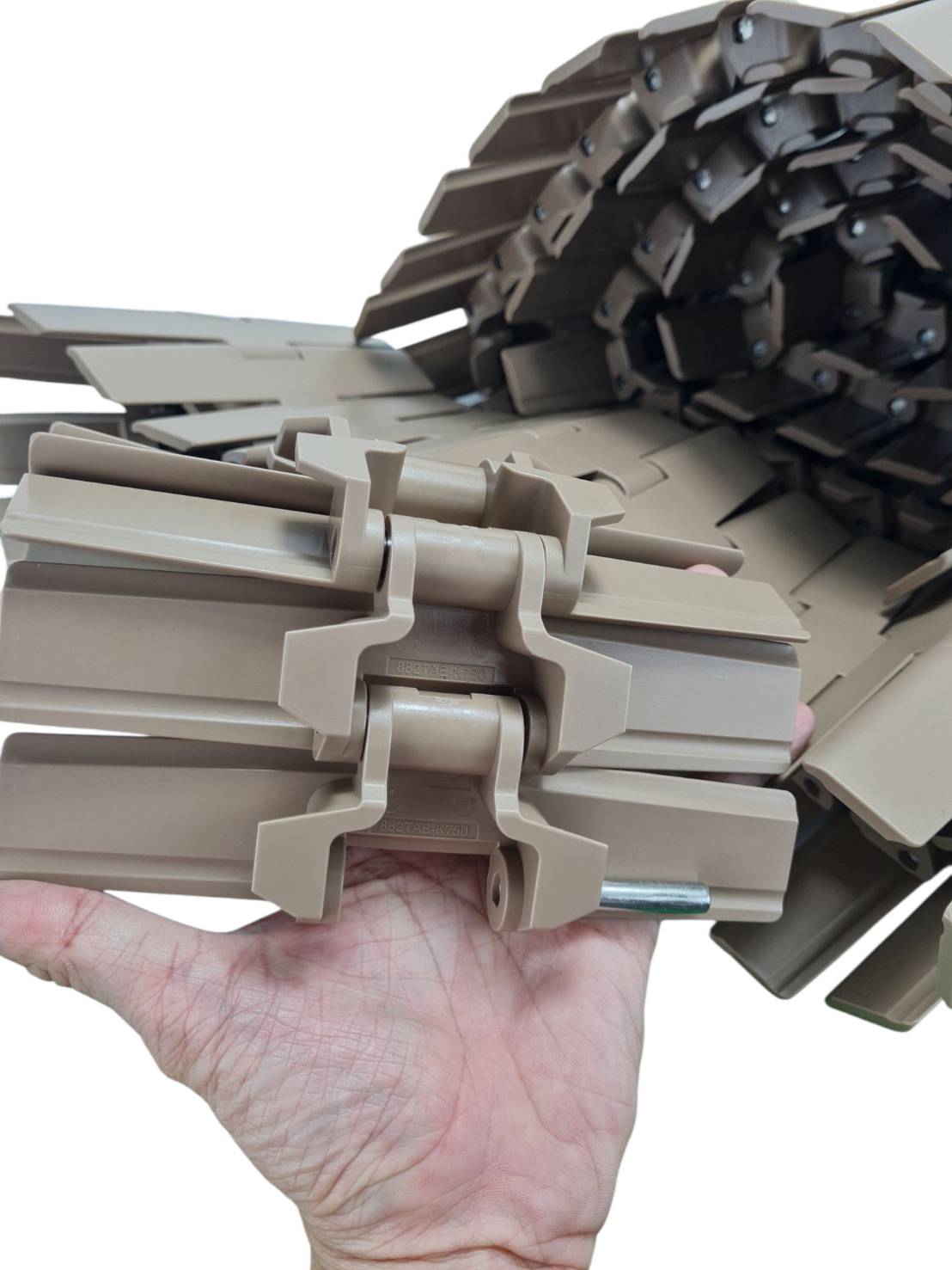 882 Tab K750 Top chain สายพานลำเลียง conveyer แบบโค้ง กว้าง 7.5 นิ้ว