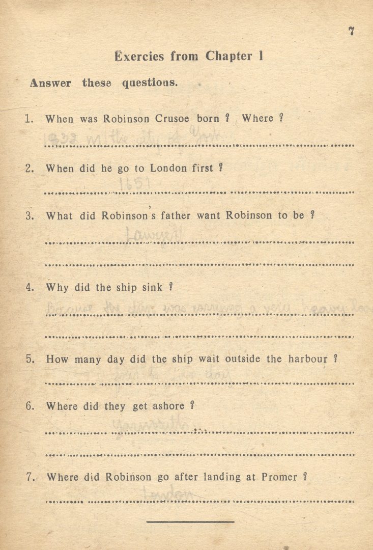 คู่มือ Robinson Crusoe
