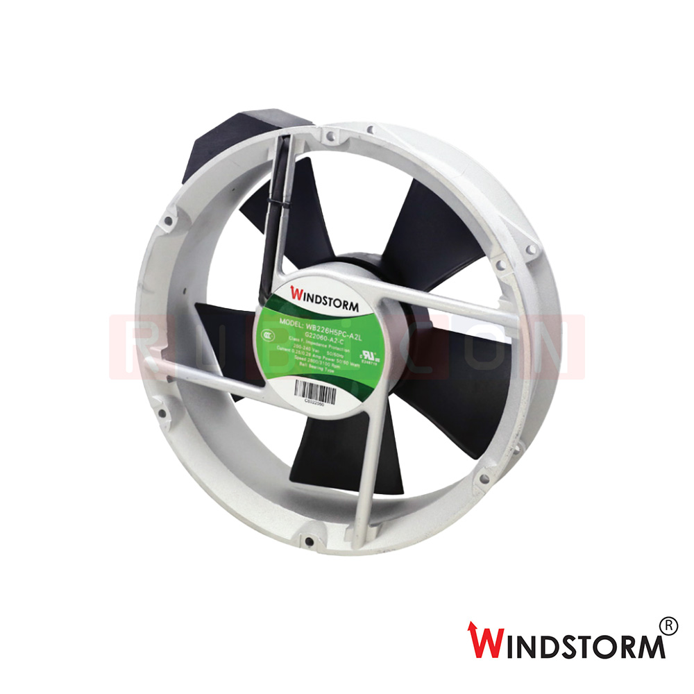 "WINDSTORM" WB226H5PC-A2L-G พัดลมระบายอากาศ แบบลูกปืน 8'' 200-240VAC