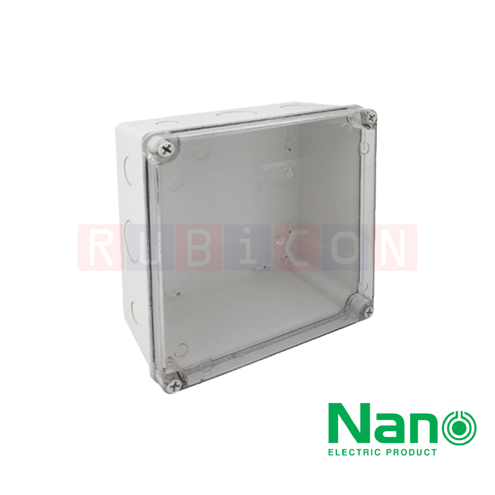 NANO-206CW กล่องพลาสติกกันน้ำฝาใส ขนาด 8x8x4" (202x202x103 mm.)