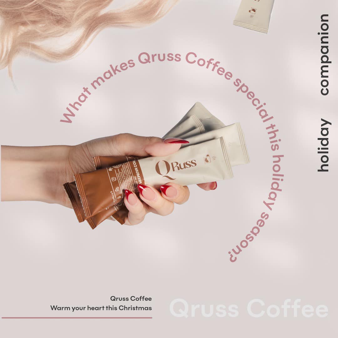 กาแฟคิวรัสส์ สูตรใหม่ Qruss Coffee 1ห่อมี30ซอง กาแฟปูไปรยา ของแท้