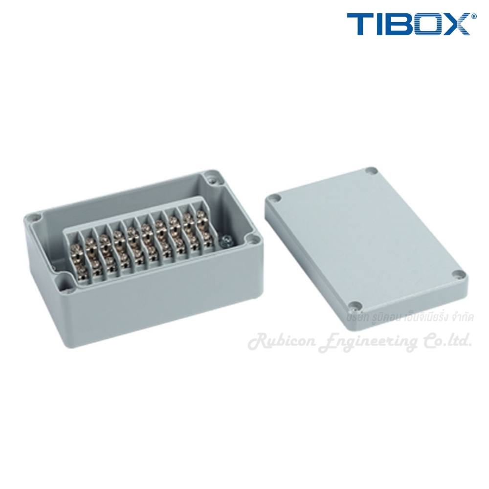 TIBOX LV-10P กล่องอลูมิเนียมพร้อมเทอร์มินอล (Aluminum Terminal Block Enclosure IP66) 10P 10A IP66 Size : 127x80x57 mm (LV Series Aluminum Terminal Block Enclosure)