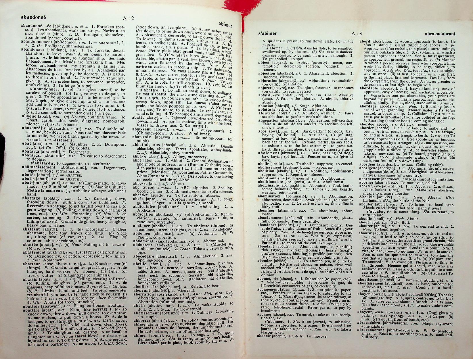 FRENCH AND ENGLISH DICTIONARY