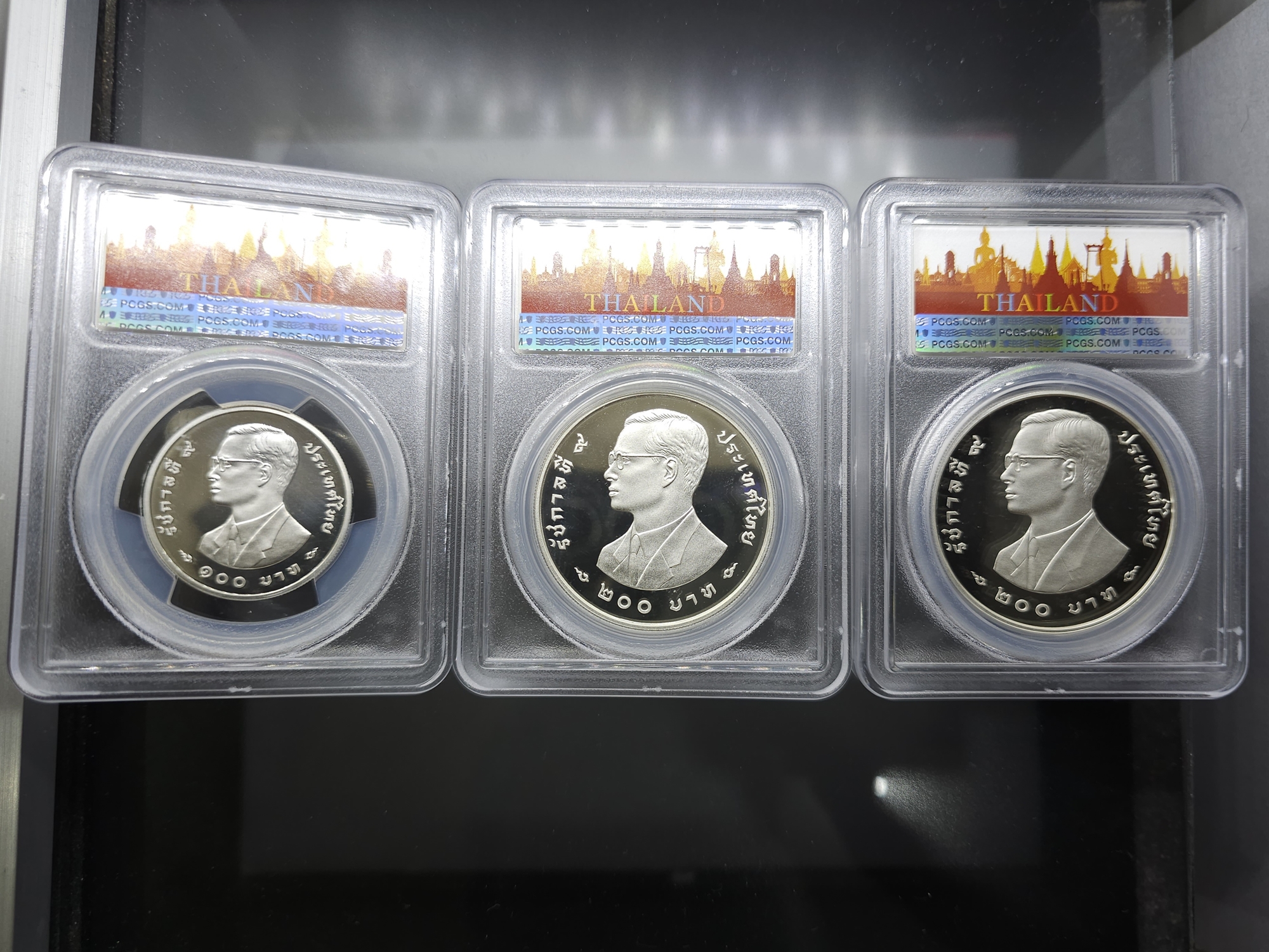 เหรียญเงินขัดเงา พิเศษ (ขนาดหนา 2 เท่า) ครบชุด อนุรักษ์ธรรมชาติและสัตว์ป่า 100-200-200 บาท เหรียญเกรด PF 67-68 PCGS