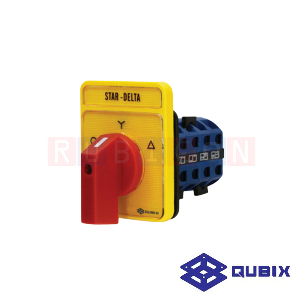 QUBIX SA25-3-4/61200-B13 สวิตช์สตาร์-เดลต้า 3P 25A 4kW / 7.5kW ขนาด 64×80มม. (STAR-DELTA SWITCHES)