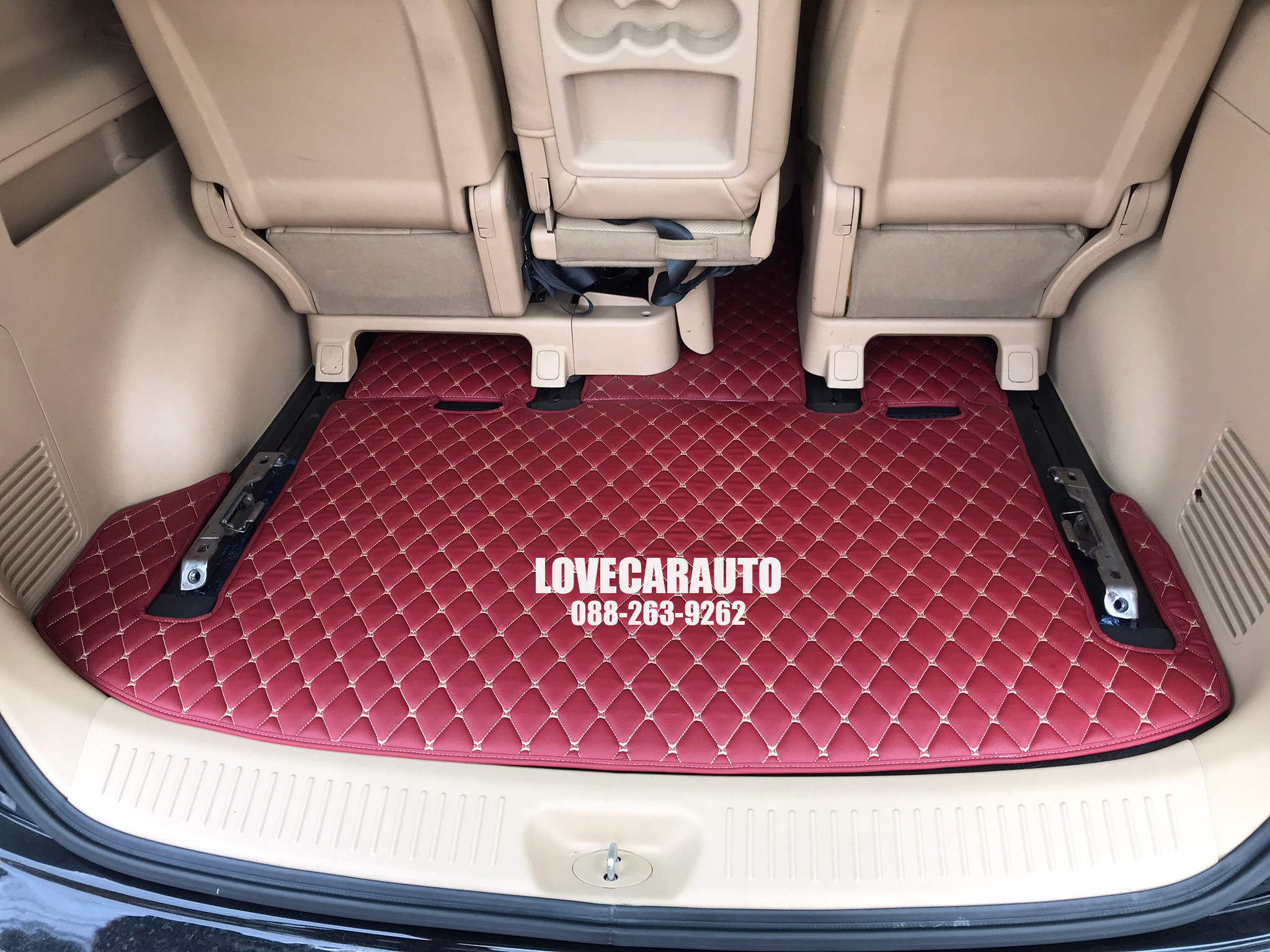 พรมรถยนต์ 6D สีแดงไวน์ Hyundai H-1 Deluxe