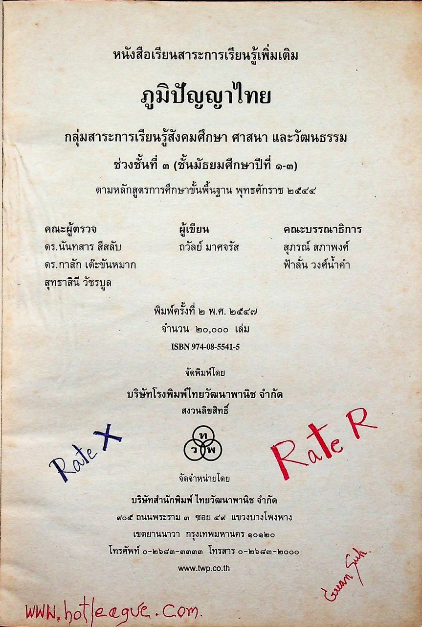 หนังสือเรียนสาระการเรียนรู้เพิ่มเติม ภูมิปัญญาไทย ช่วงชั้นที่ ๓ (ชั้นมัธยมศึกษาปีที่ ๑-๓) กลุ่มสาระการเรียนรู้ สังคมศึกษา ศาสนาและวัฒนธรรม