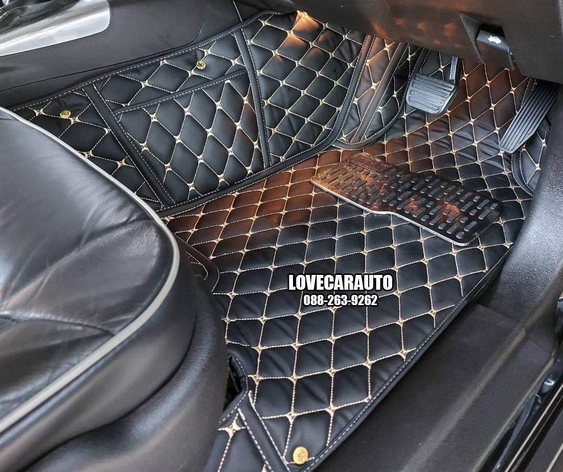 พรมปูพื้นรถยนต์ 6D Hummer H3 สีดำด้ายทอง