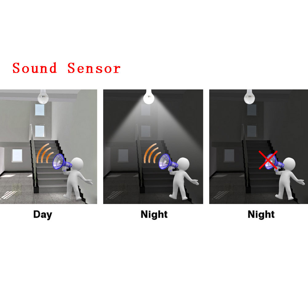 หลอดไฟมีเซ็นเซอร์เสียง LED Sound Sensor E27 5W