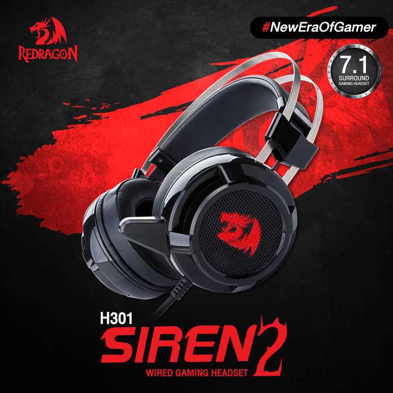 หูฟังเกมส์มิ่ง 7.1 REDRAGON รุ่น H301 SIREN2 (BLACK)