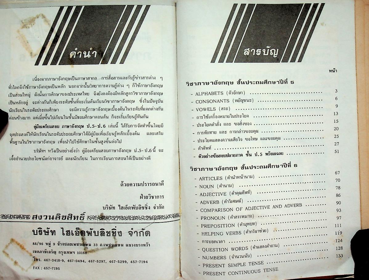 คู่มือเตรียมสอบ ภาษาอังกฤษ ป.5-ป.6