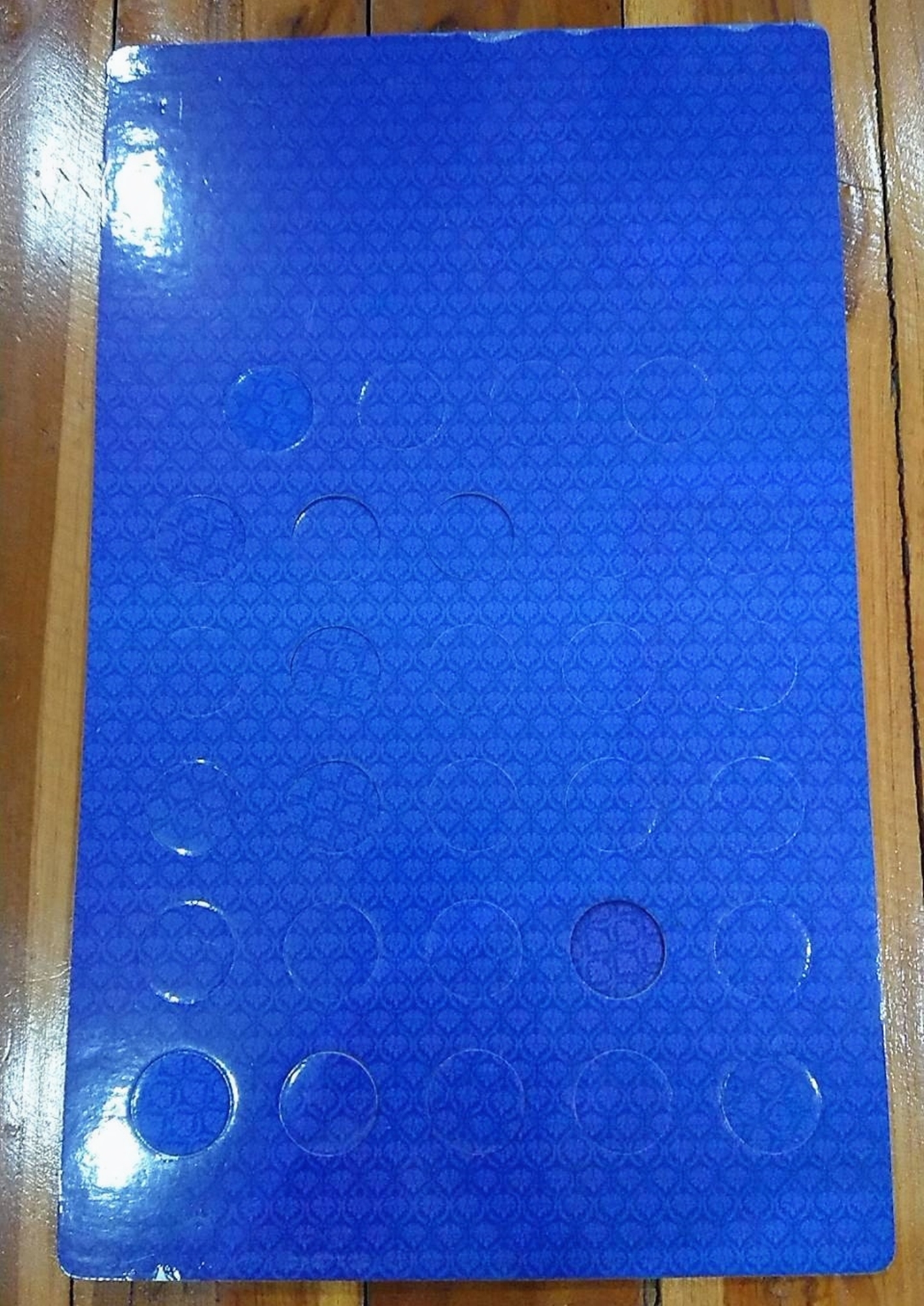 แผงใส่เหรียญ 10 บาท หมุนเวียน รัชกาลที่ 9 (29 ช่อง) สีน้ำเงิน/สีเหลือง/สีแดง แผงเปล่าใส่เหรียญ คุณภาพดี