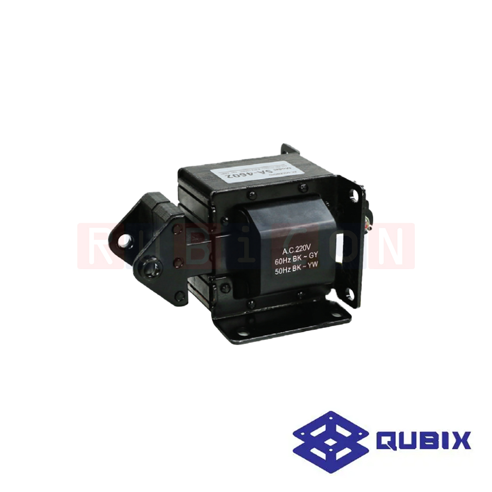 QUBIX SA-4602 โชลีนอย์แม่เหล็ก PUSH-PULL 220V 30 mm. RATED PULL 8.0 Kg. (AC SOLENOIDS)