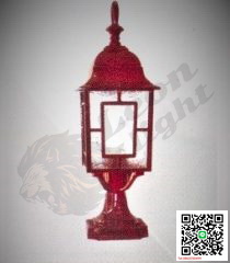 G-1-P04-W โคมไฟหัวเสา สี่เหลี่ยมรุ่นสูง สีลายไม้