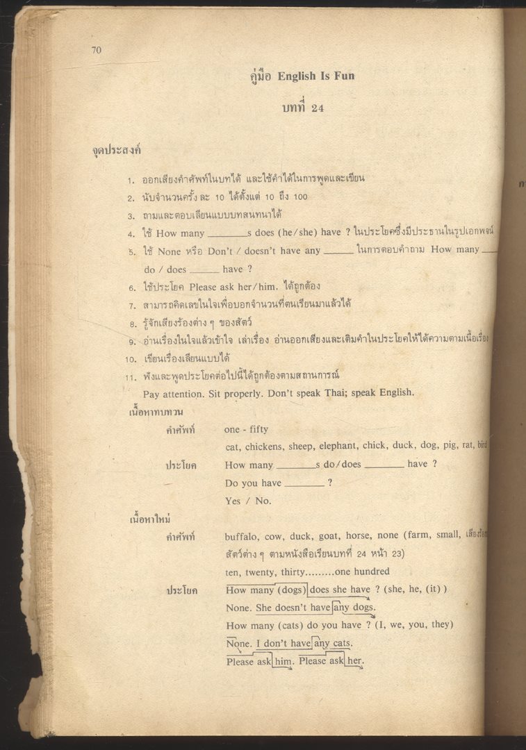 คู่มือครู ENGLISH IS FUN BOOK II A BEGINNING COURES FOR THAI STUDENTS ชั้นประถมศึกษาปีที่ 5