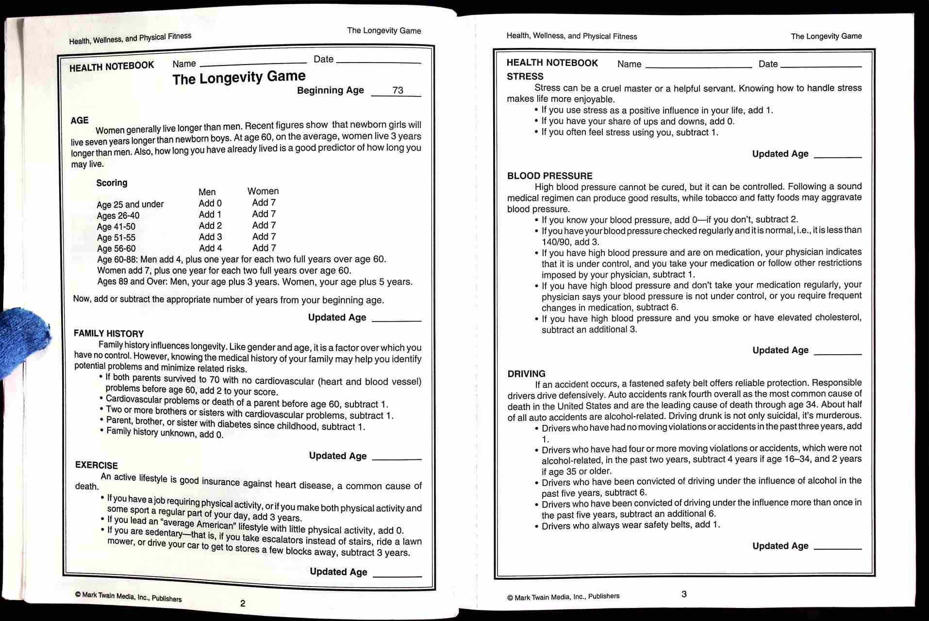 Health, Wellness, and Physical Fitness Grades 5-8+