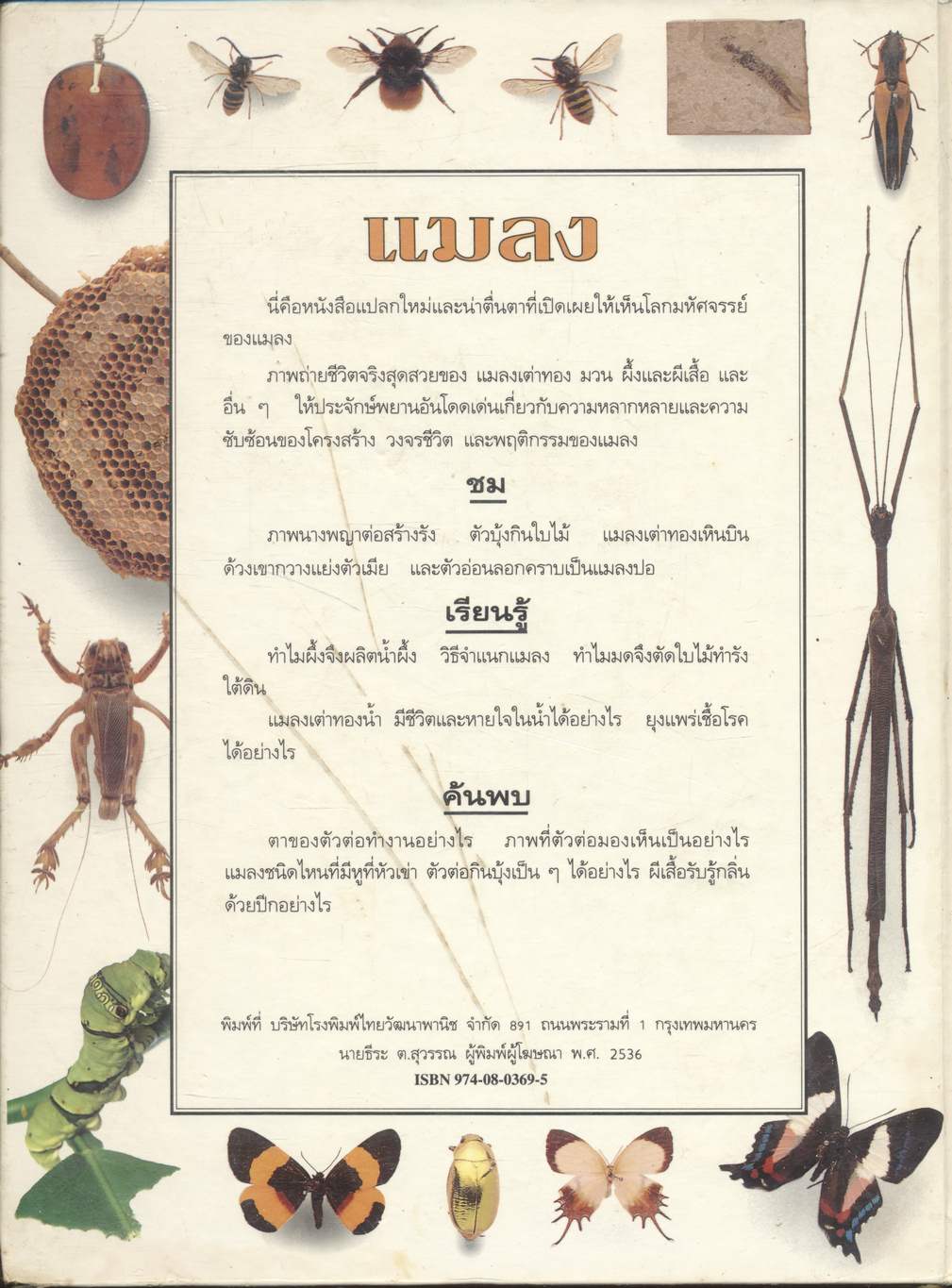 สารานุกรมชุดประทีปความรู้ แมลง