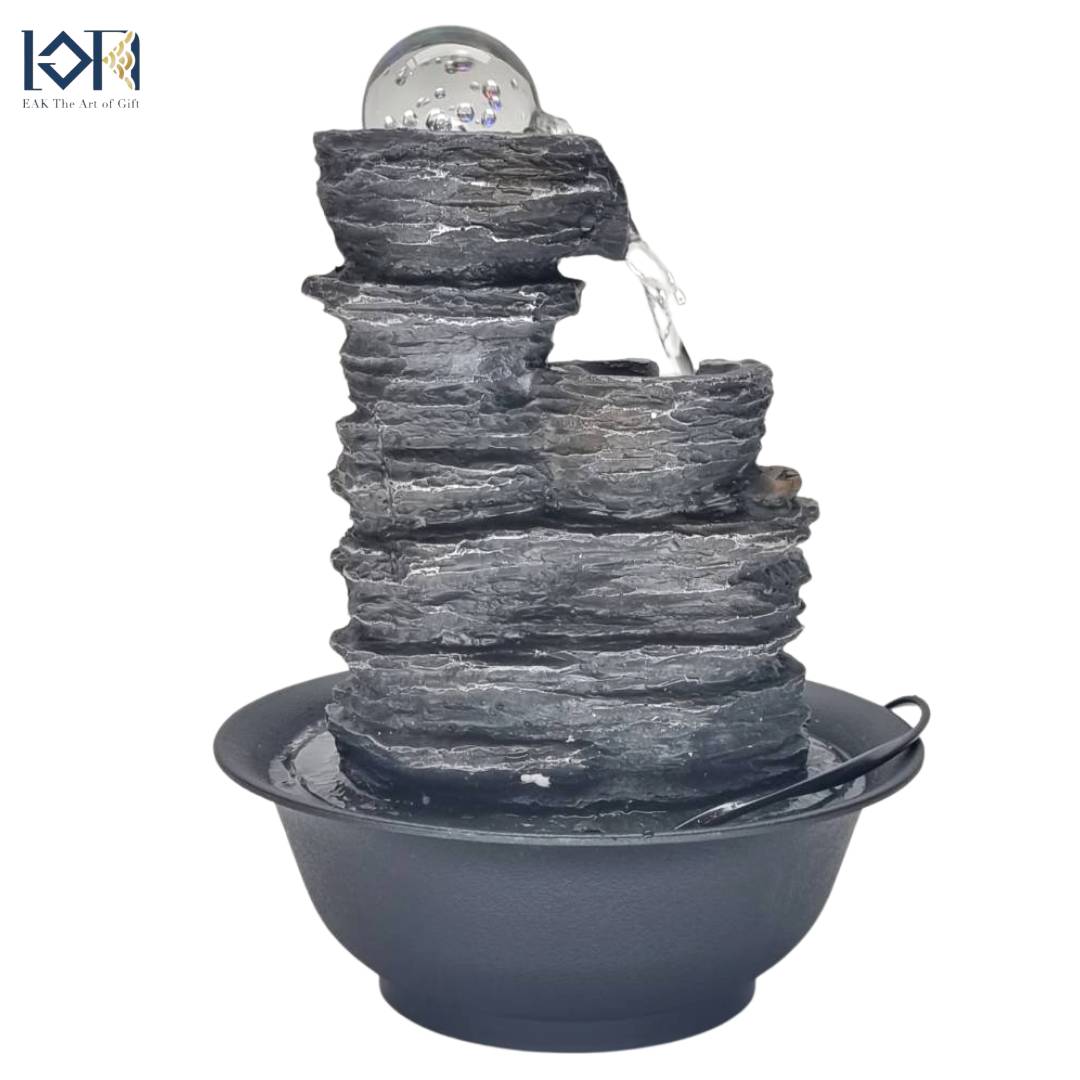 น้ำพุน้ำล้น รุ่นรหัส22077 น้ำตกตั้งโต๊ะ น้ำพุล้นแต่งบ้านเสริมฮวงจุ้ย น้ำพุตั้งโต๊ะทำงานร้านค้า