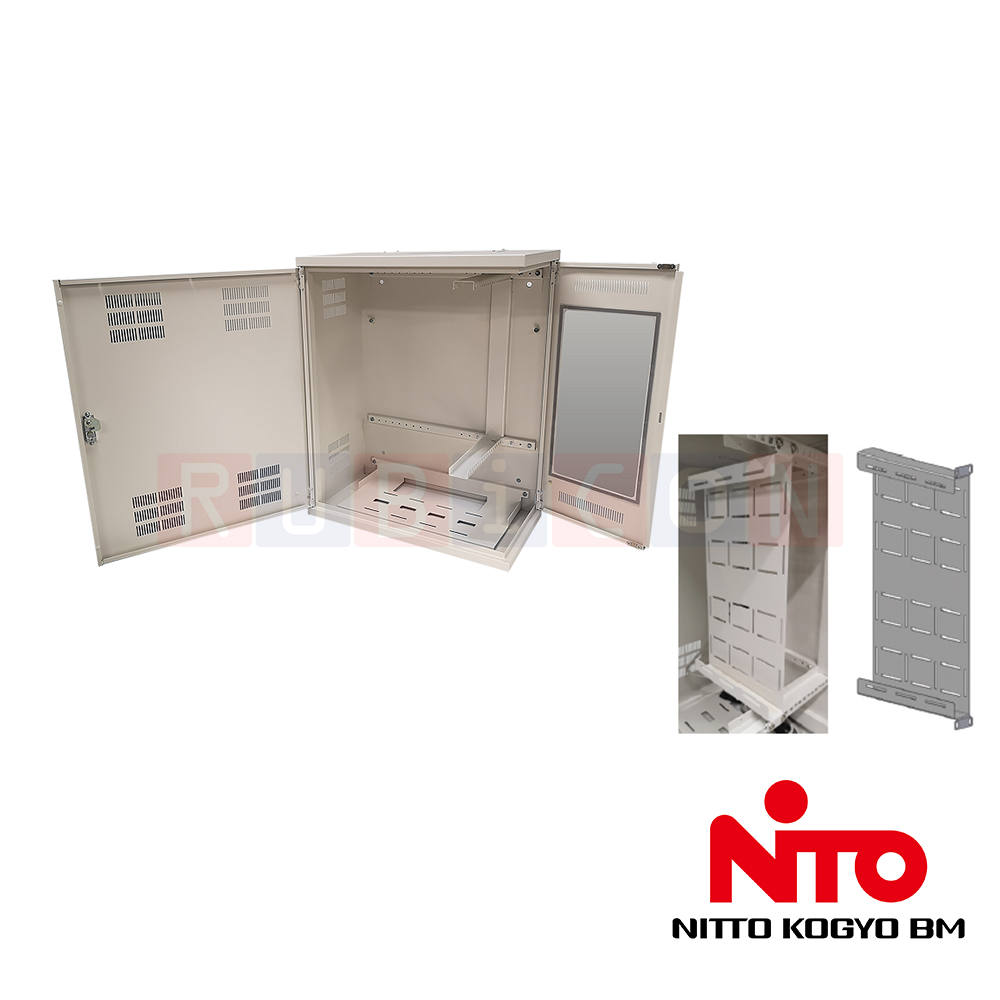 "NITTO KOGYO" NWRO-1U W482xH44xD250 mm. Optional accessory 'NWRO' Fixed panel and Vertical shelf set
