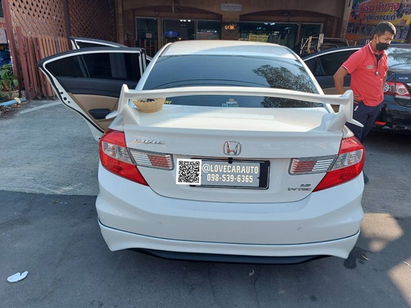 พรมปูพื้นรถยนต์ 7D Honda Civic FB 2012 สีดำด้ายดำ + คู่หน้าไวนิลแดง