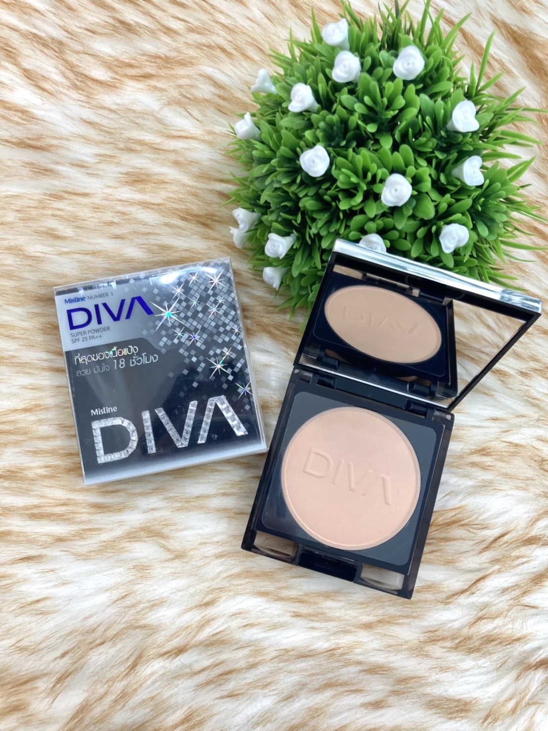 แป้งมิสทีน นัมเบอร์วัน ดีว่า แป้งพัฟผสมรองพื้น 01,02