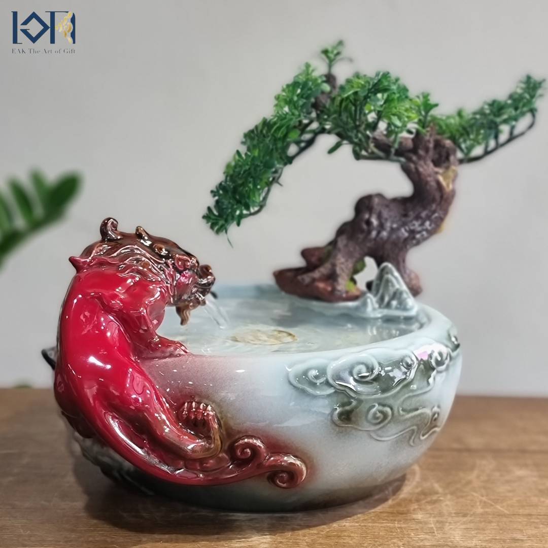 น้ำพุตั้งโต๊ะ รุ่นปี่เซียะกินน้ำรหัสสินค้า10493 ตกแต่งบ้านเสริมฮวงจุ้ย น้ำตกน้ำล้นของขวัญมงคล