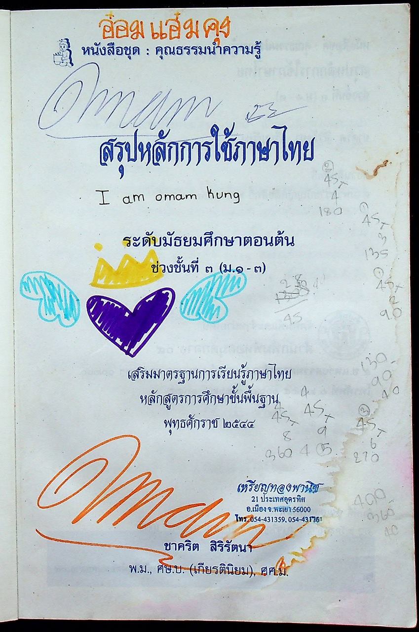 สรุปหลักการใช้ภาษาไทย ระดับมัธยมศึกษาตอนต้น ช่วงชั้นที่ ๓ ม.๑-๓