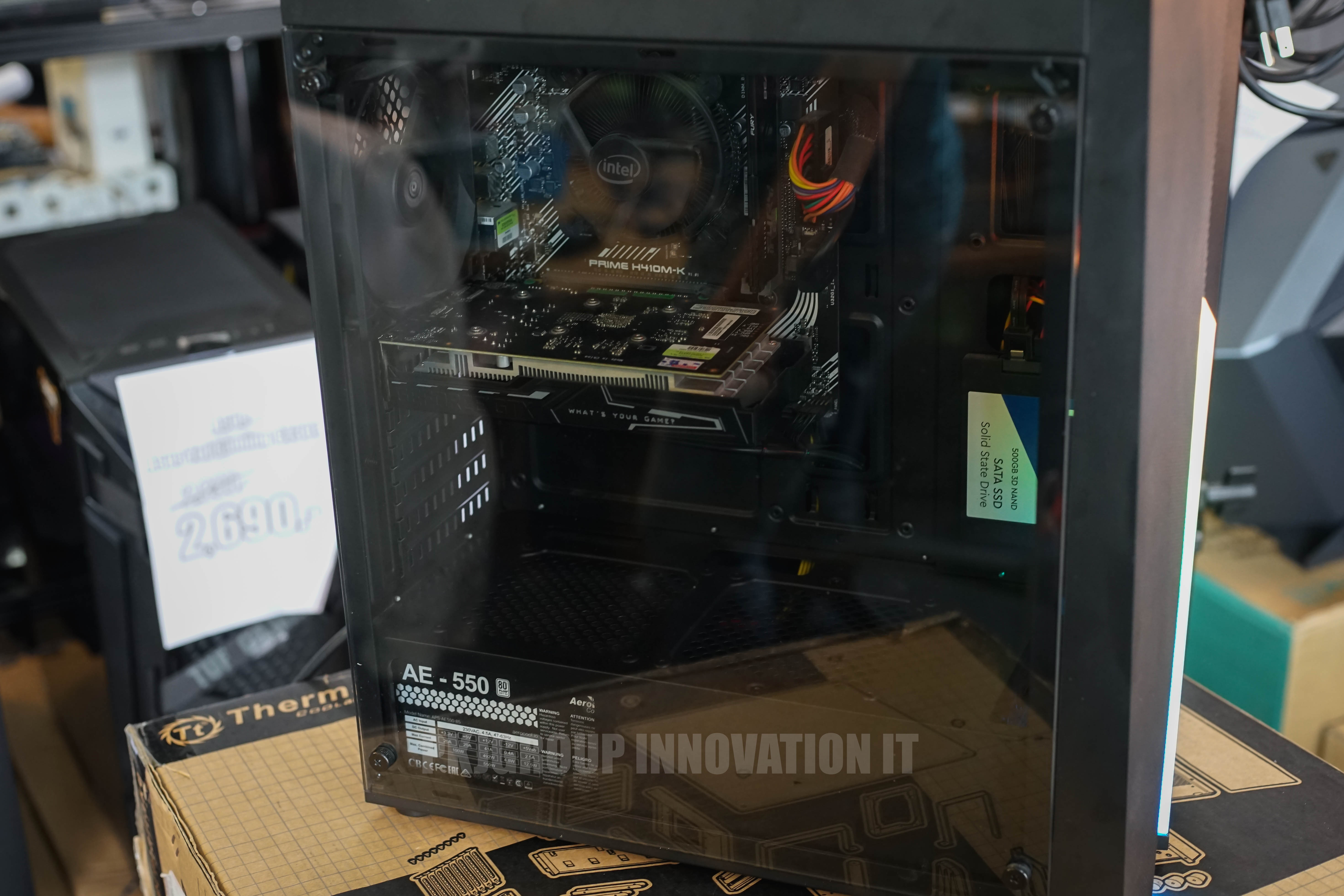 คอมเล่นเกมมือสอง Aerocool i3-10105 RAM 8 GB SSD WD Blue 500GB