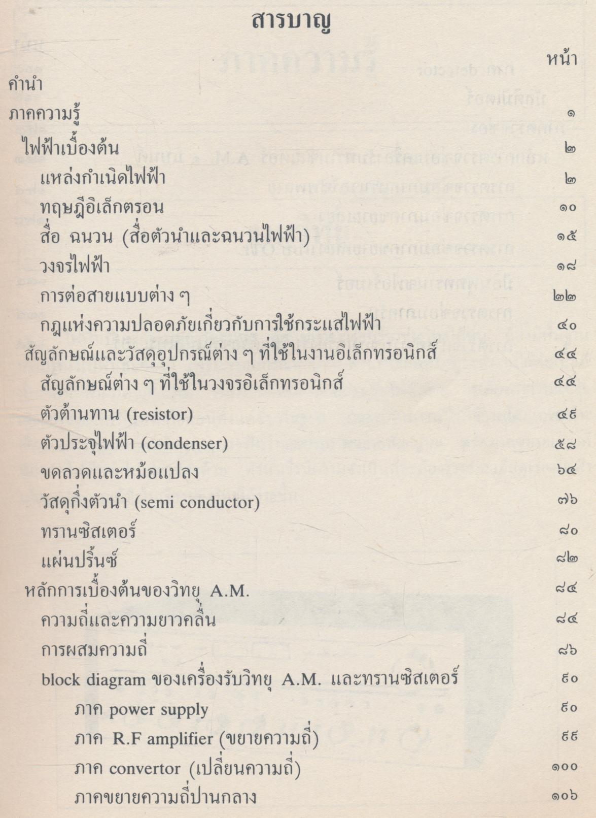 หนังสือความรู้สำหรับครู กลุ่มการงานและพื้นฐานอาชีพ ความรู้เกี่ยวกับงานวิทยุและการตรวจซ่อม งานเลือก แขนงงานช่าง ชั้นประถมศึกษาปีที่ ๕-๖