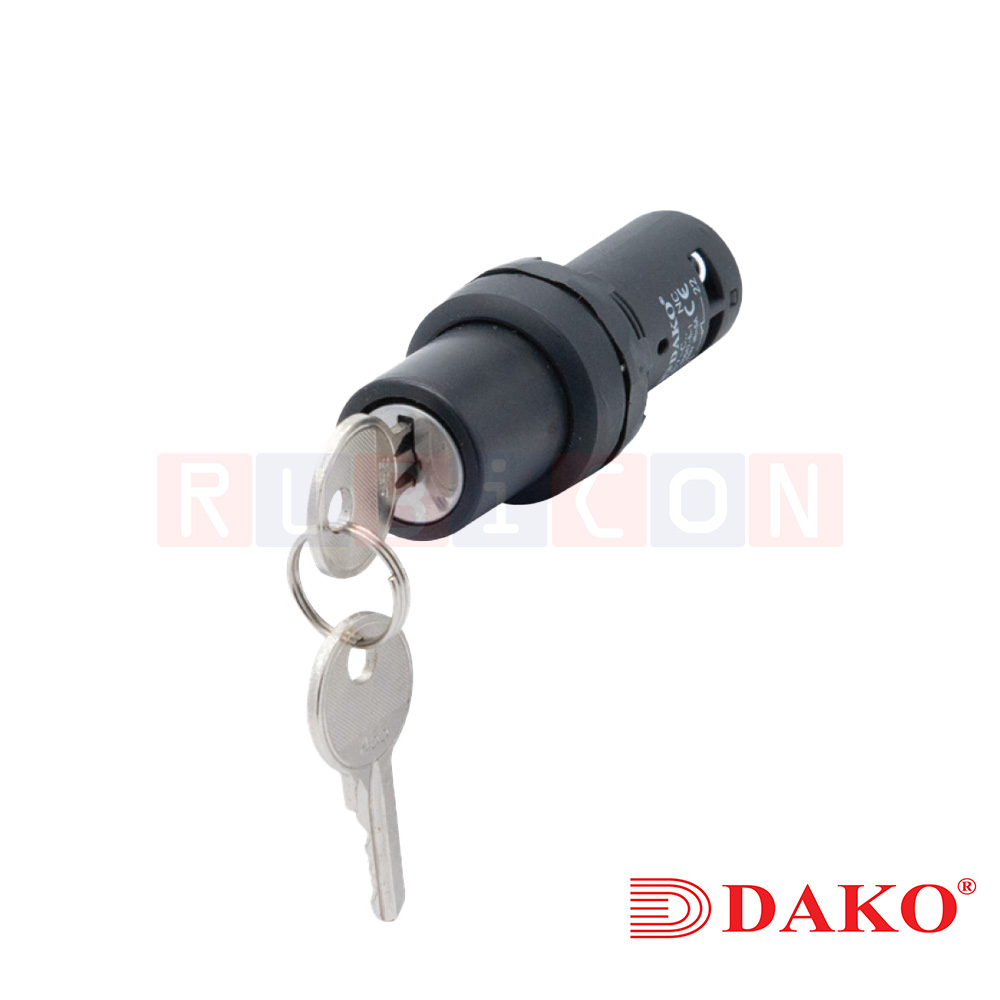 "DAKO" SB7-CDB25 สวิทช์ลูกศร บิดค้าง 2 จังหวะ 1A1B CONTACT 1NO+1NC สีดำ (BLACK) (KEY OPERATION)