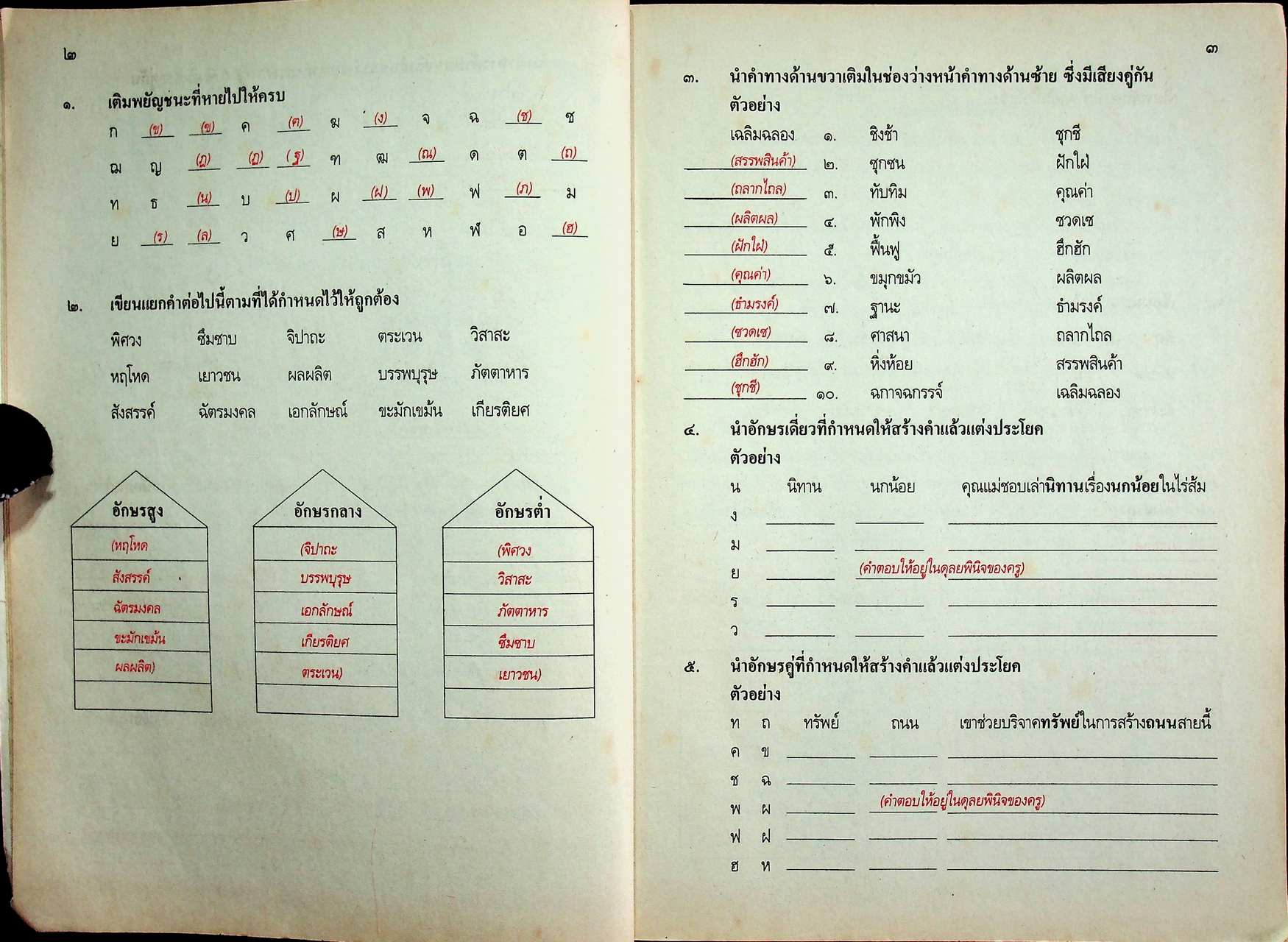 แผนการสอนวิชา ภาษาไทย ป.6 ตามหลักสูตรประถมศึกษา พ.ศ.2521 (ฉบับปรับปรุง พ.ศ.2533)