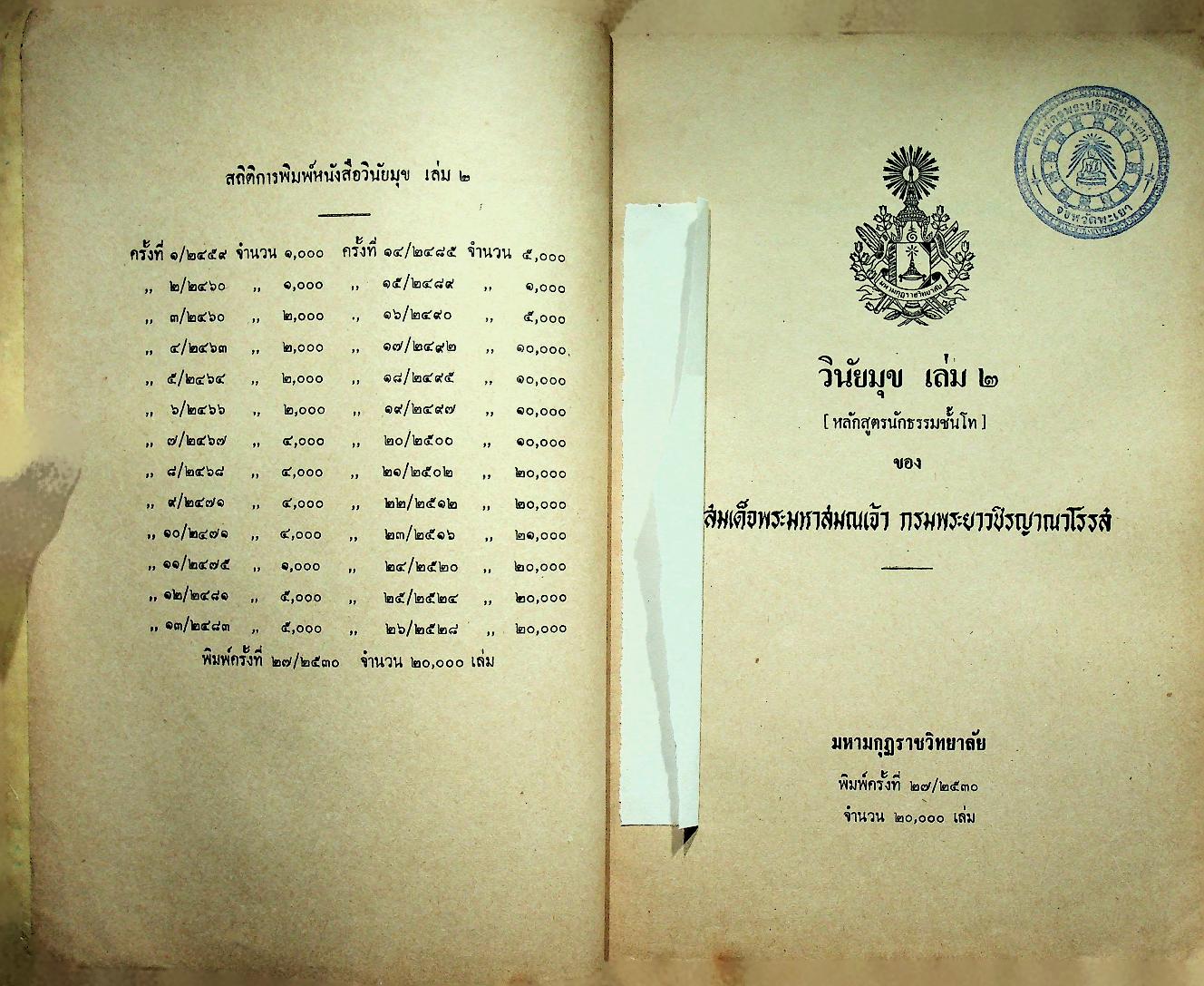 วินัยมุข เล่ม ๒ [หลักสูตรนักธรรมชั้นโท]