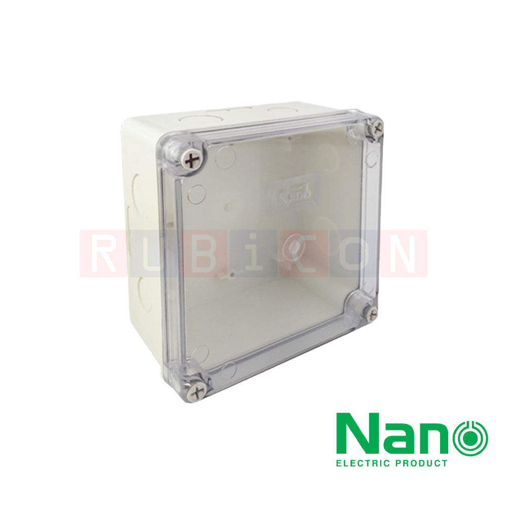 NANO-204CW กล่องพลาสติกกันน้ำฝาใส ขนาด 6x6x3.5" (149x149x82.50 mm.)