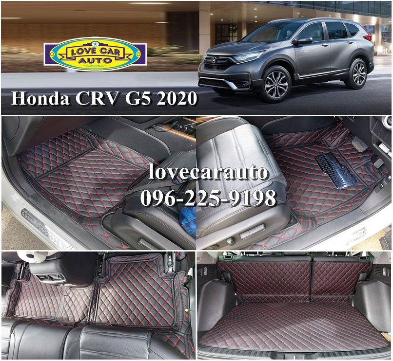 พรมรถยนต์ 6D สีดำด้ายแดง Honda CRV G5 2020