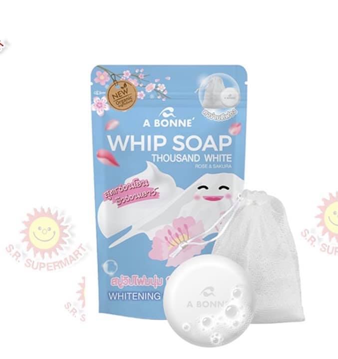 สบู่วิปโฟมนุ่ม เอ บอนเน่ วิป โซป 100กรัม (มี3สูตร) มีตาข่ายตีฟอง A BONNE SOAP