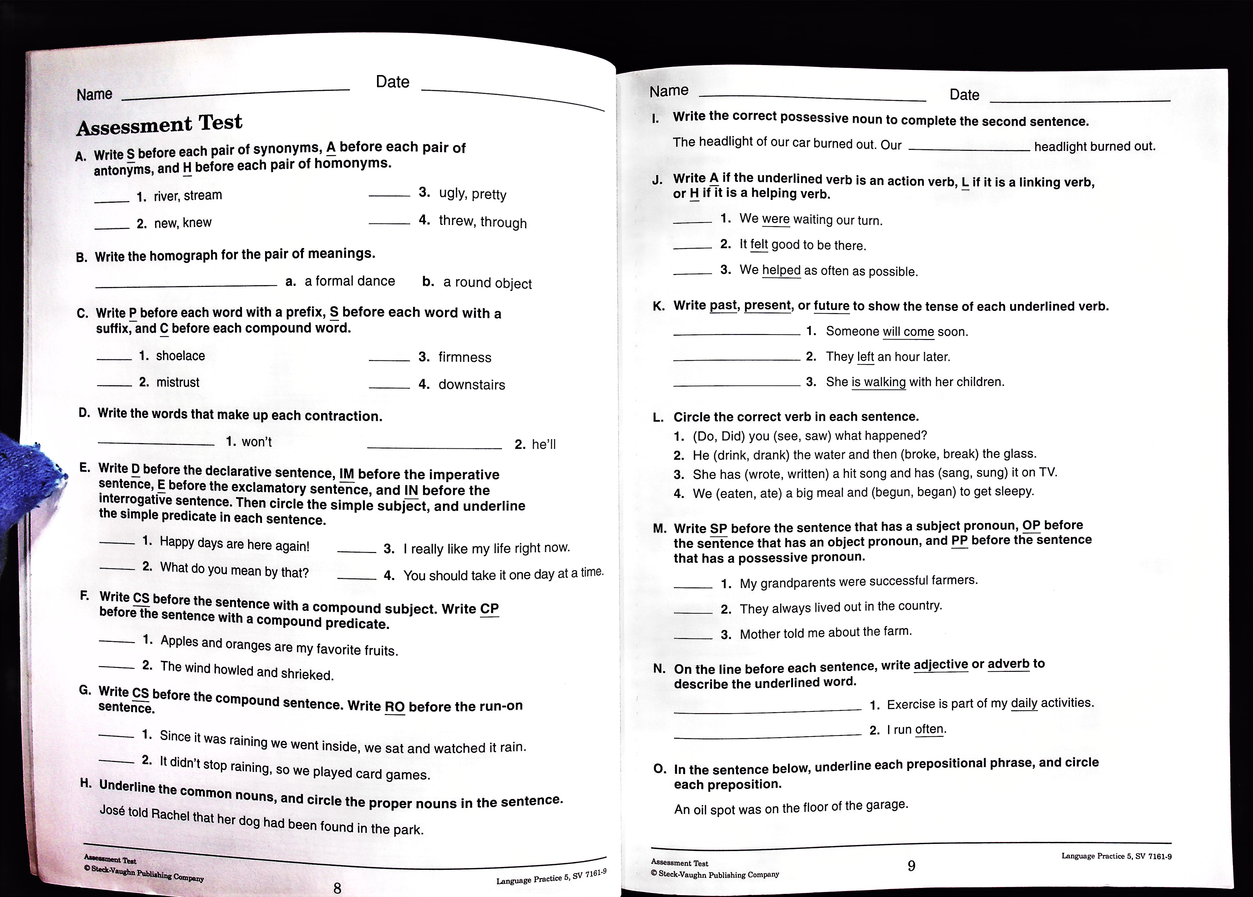 LANGUAGE PRACTICE Grade 5