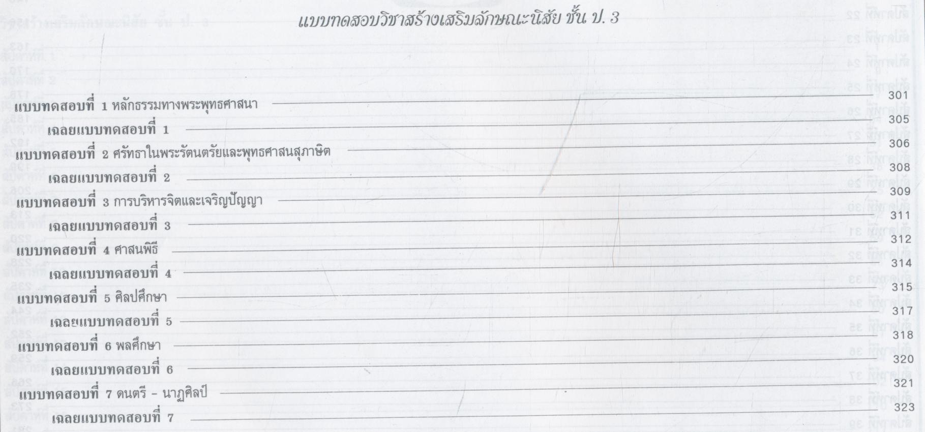 แผนการสอน และแนวข้อสอบพร้อมเฉลย สร้างเสริมลักษณะนิสัย (สลน.) ชั้นประถมศึกษาปีที่ 3 สัปดาห์ที่ 1-40