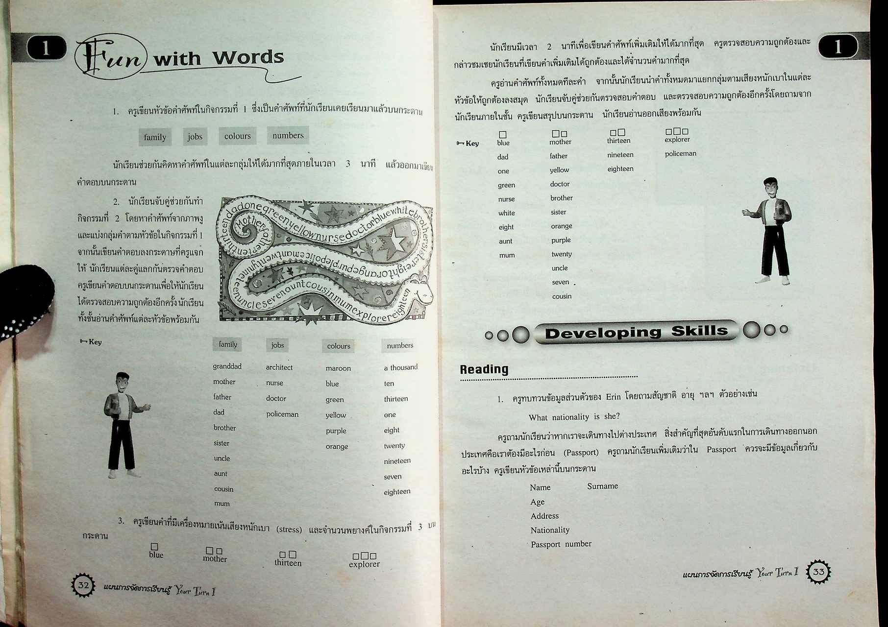 แผนการจัดการเรียนรู้รายวิชาพื้นฐาน กลุ่มสาระการเรียนรู้ภาษาต่างประเทศ ภาษาอังกฤษ Your Turn 1 ช่วงชั้นที่ 3 ชั้นมัธยมศึกษาปีที่ 1-3