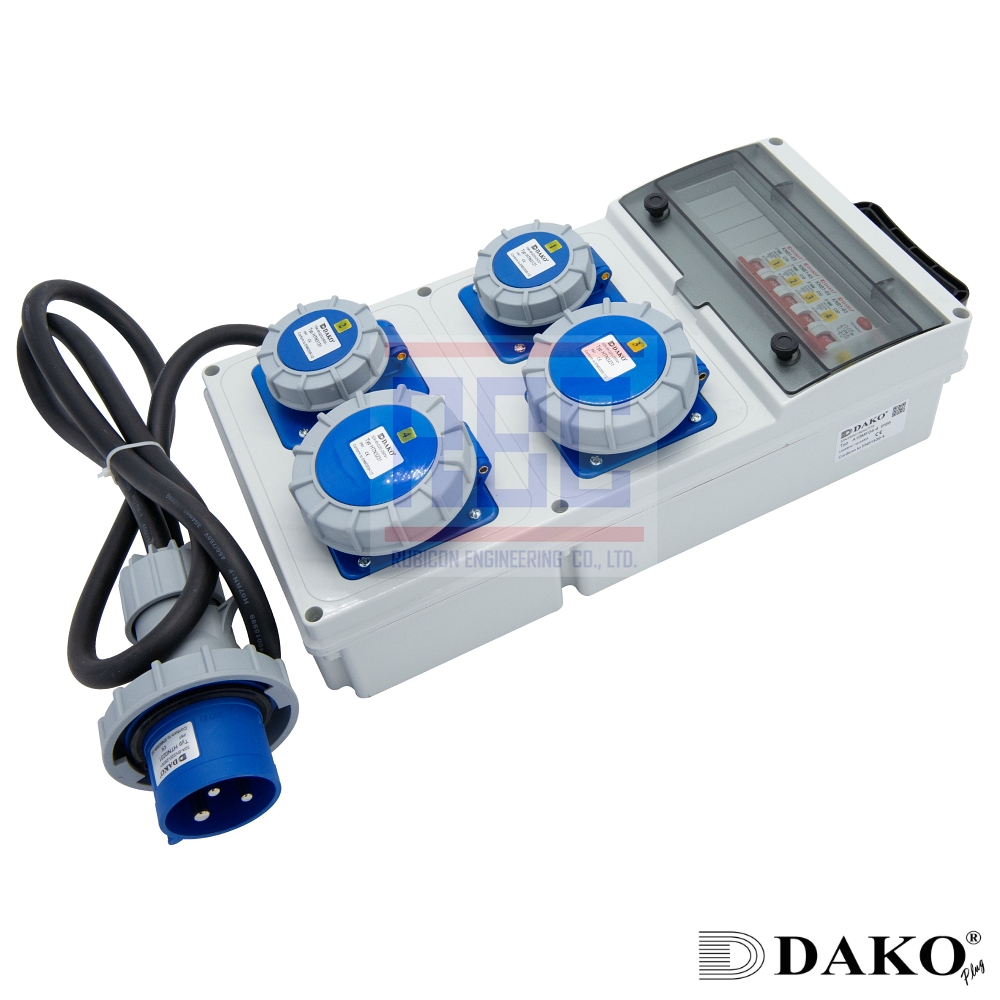 "DAKO PLUG" A10MF04-4 กล่องปลั๊กกระจายไฟ 32A 2P+E 230V IP65 (ชุดปลั๊ก IP67)