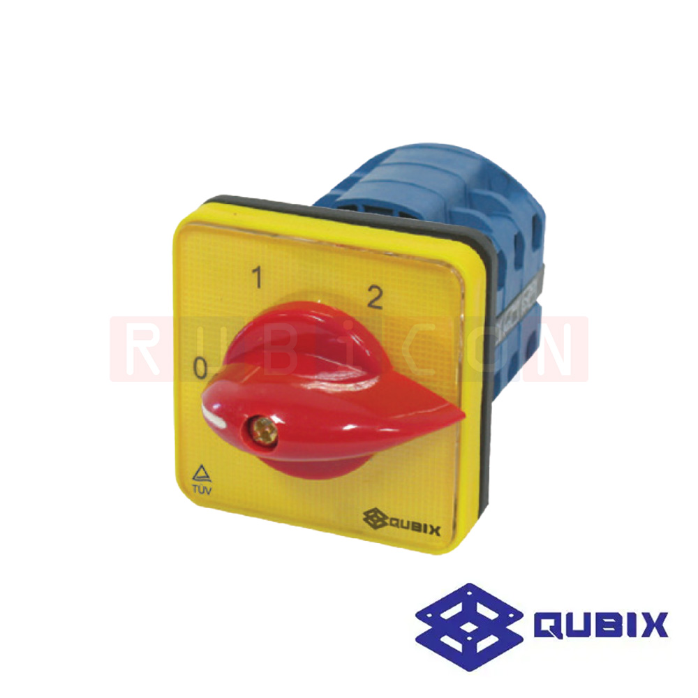 QUBIX SA16-3/61099-B03 สวิตช์มัลติสเต็ป แบบมีตำแหน่งปิด 3P 16A 3kW / 5.5kW ขนาด 48×48มม. (MULTI-STEP SWITCH WITH OFF 3POLE)