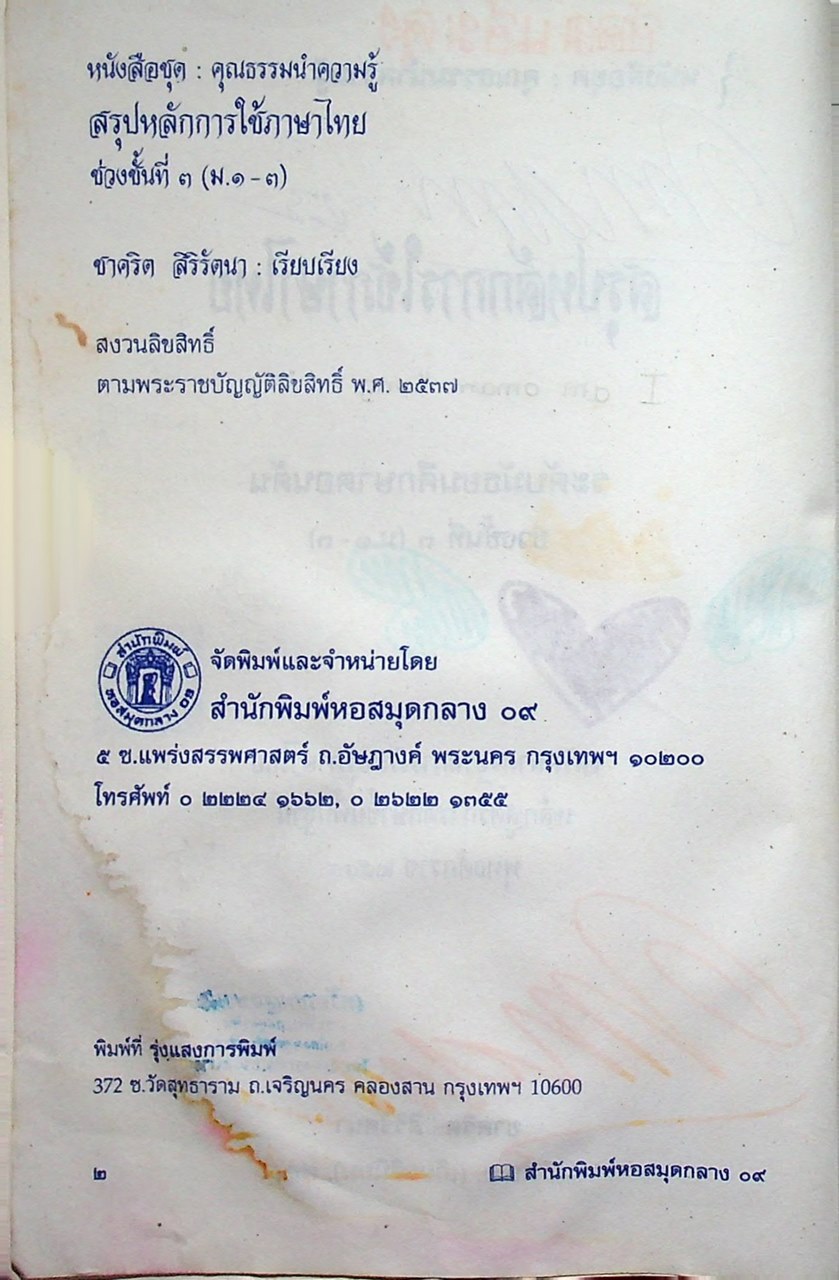 สรุปหลักการใช้ภาษาไทย ระดับมัธยมศึกษาตอนต้น ช่วงชั้นที่ ๓ ม.๑-๓