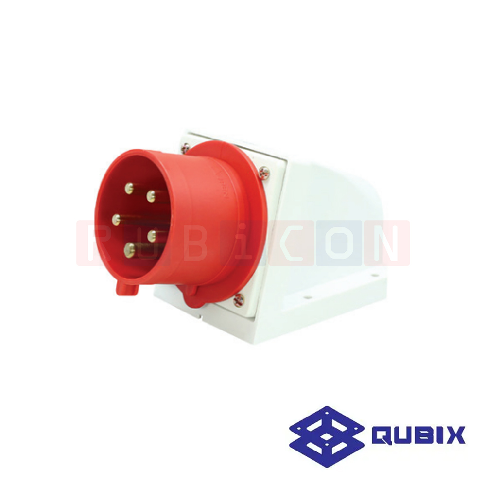 QUBIX AJ-P525 ปลั๊กพาวเวอร์ตัวผู้ลอย 5 ขา 3P+N+E 32A 220-415V 6H IP44