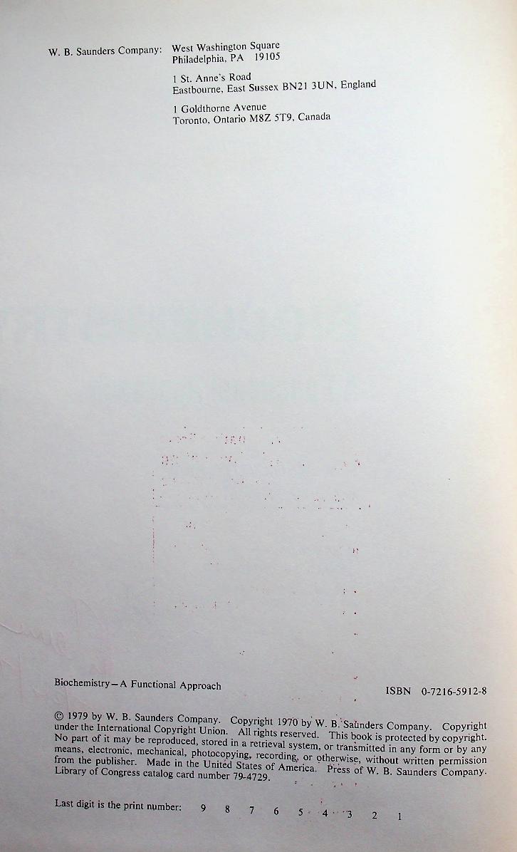 BIOCHEMISTRY A Functional Approach