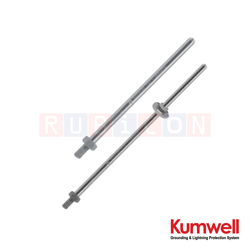 KUMWELL LTAT 58-150A แท่งล่อฟ้าปลายมน (อลูมิเนียม) (Blunt End Air Terminal (Aluminium) ยาว 1500 mm ,Rod Dia. 16 mm, Thread 5/8" with Guy