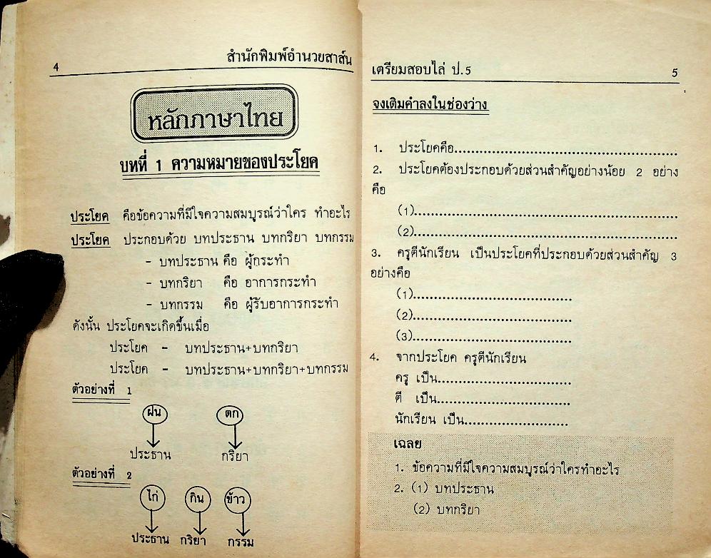 เตรียมสอบ ชั้นประถมศึกษาปีที่ 5