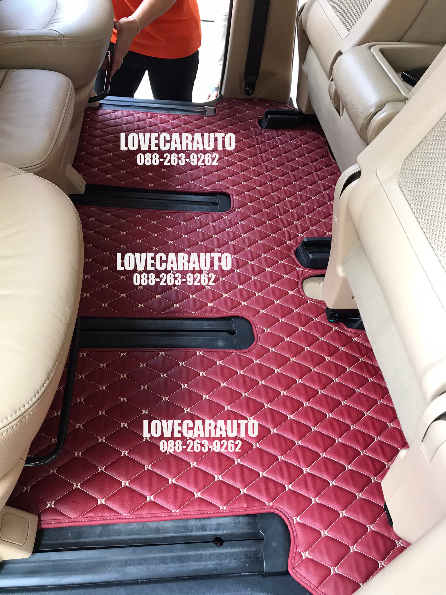 พรมรถยนต์ 6D สีแดงไวน์ Hyundai H-1 Deluxe