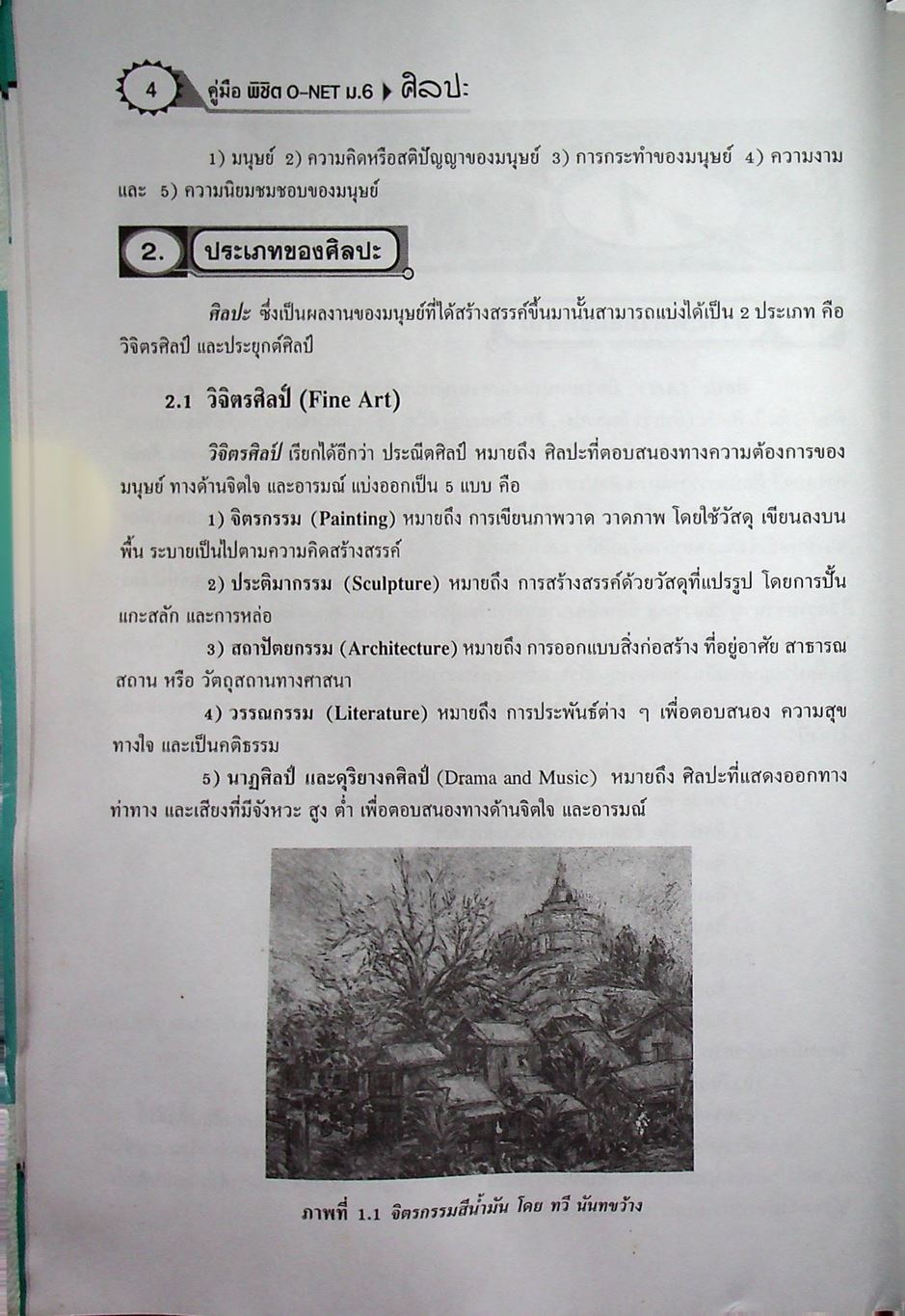 สรุปความรู้รวบยอด ม.4-5-6 ฉบับพิชิต O-NET ม.6 ศิลปะ