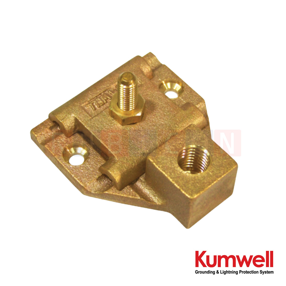 KUMWELL LFRS 58 ฐานหัวล่อฟ้าแบบติดพื้น (Floor Saddle) Thread Size 5/8", Cable Size 25-70 mm2